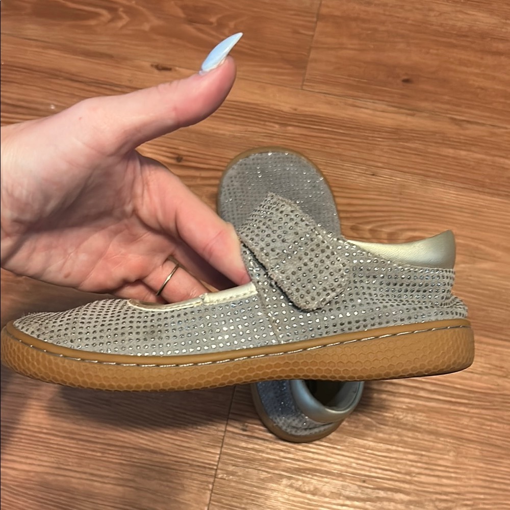 Livie & Luca Sparkly Gray Velcro kid Shoes